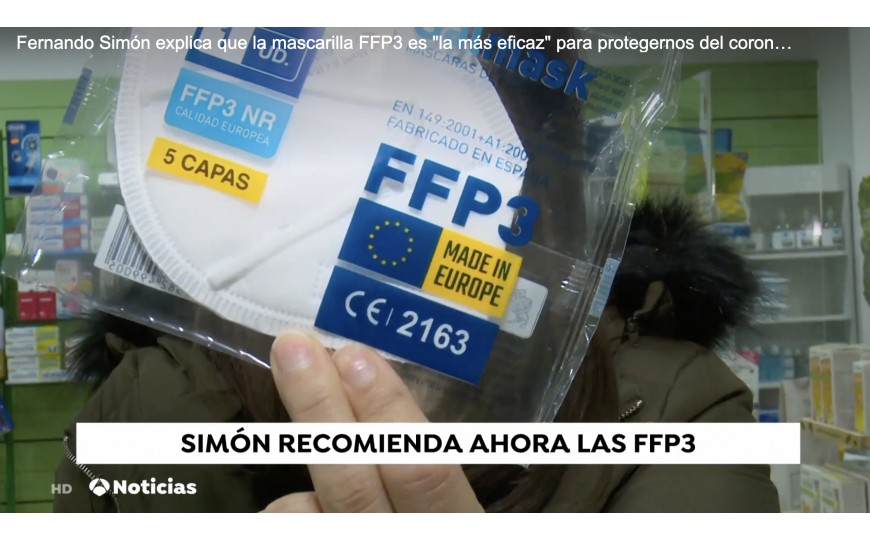 Fernando Simón explica que la mascarilla FFP3 es la más eficaz para protegernos del coronavirus